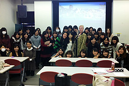 UNBC professor Jacqueline Holler with the students at Gakushuin Women's College in Tokyo. 