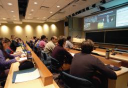 Students at UNBC learning through video-conferencing technology