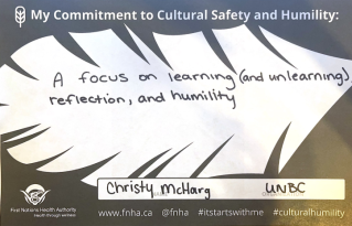 Christy McHarg's commitment to Cultural Safety and Humility