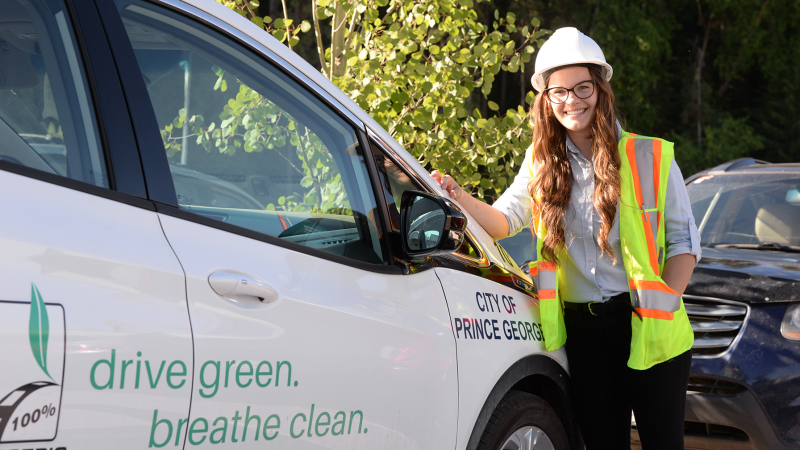 UNBC co-op student working with City of Prince George