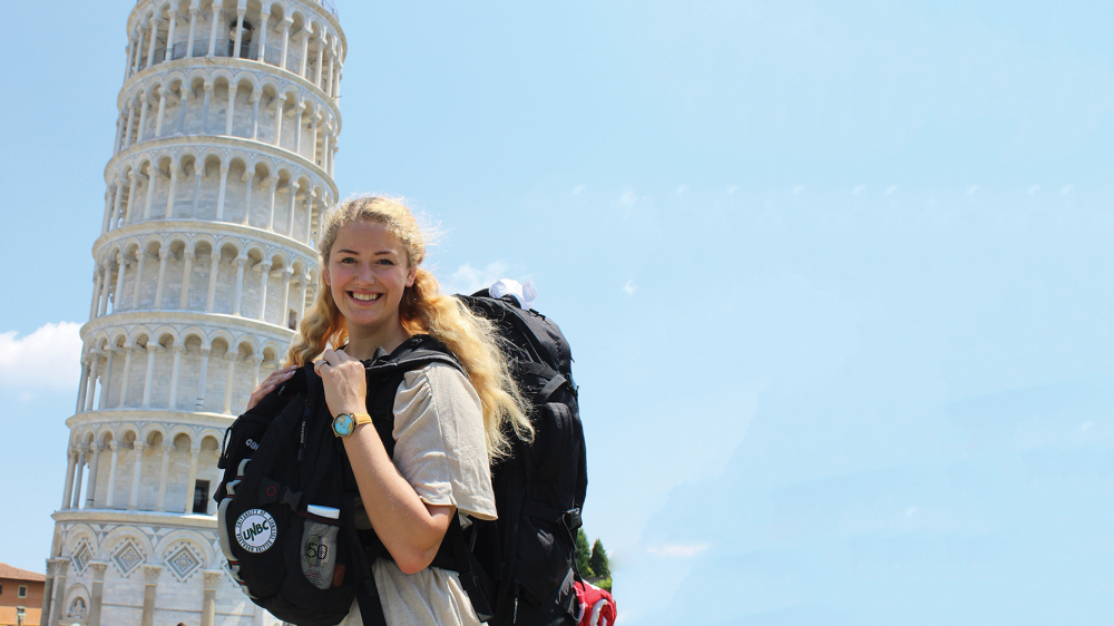 Student travelling in Europe