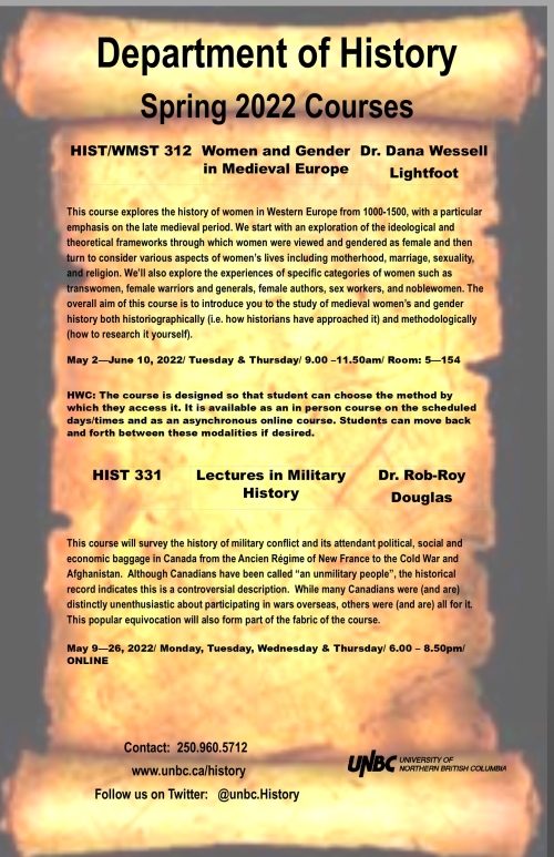 Department of History Spring Courses