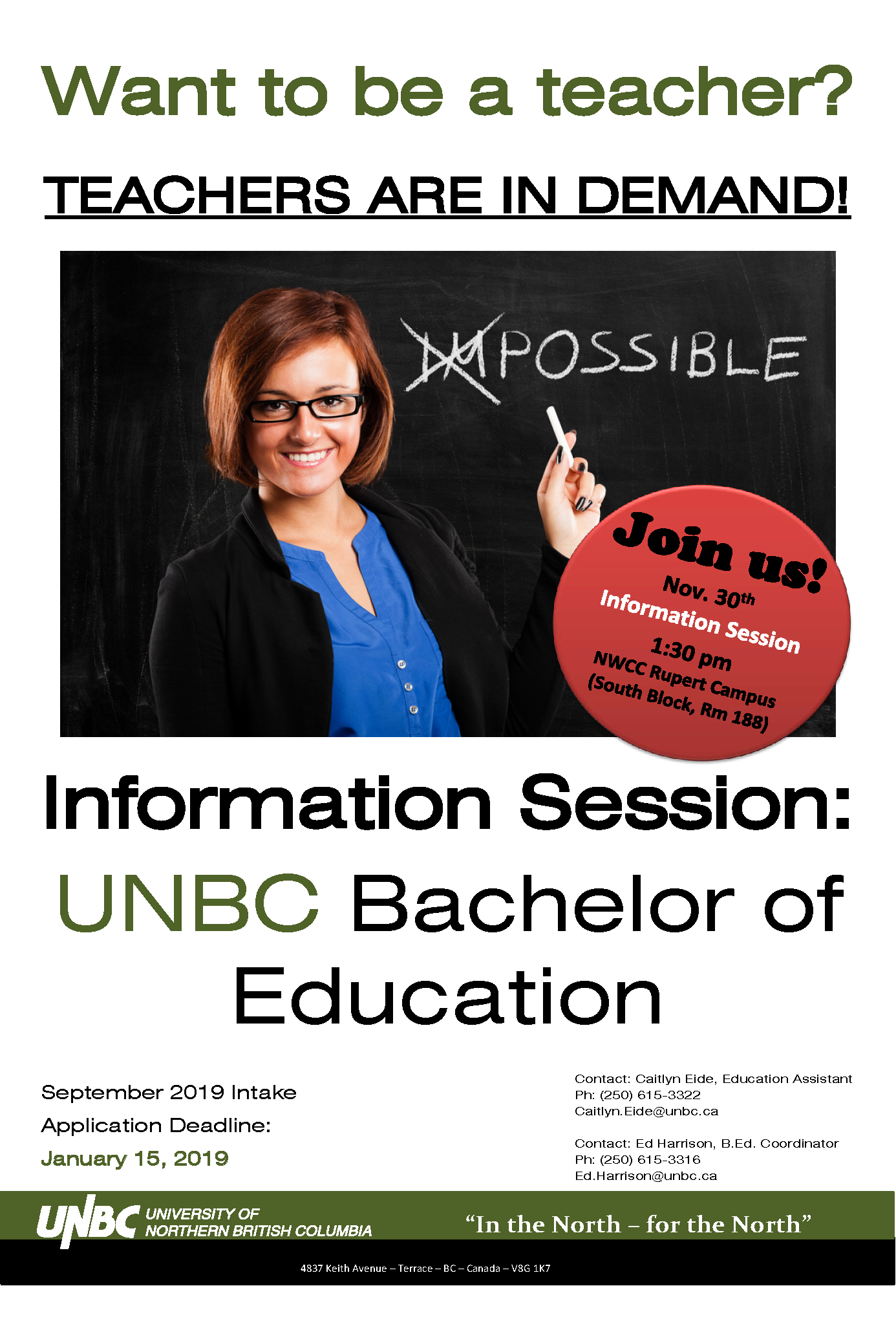 Information Session: UNBC Bachelor of Education