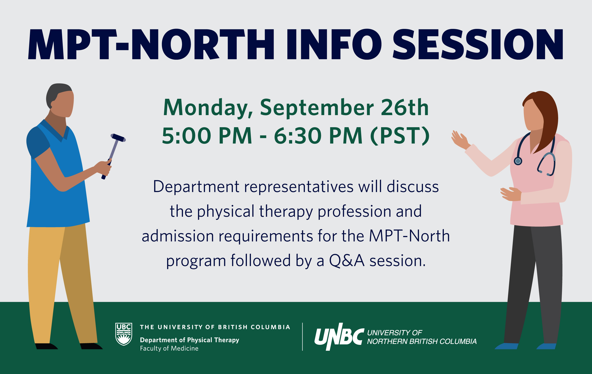 September 26th info session for Master of Physical Therapy North program