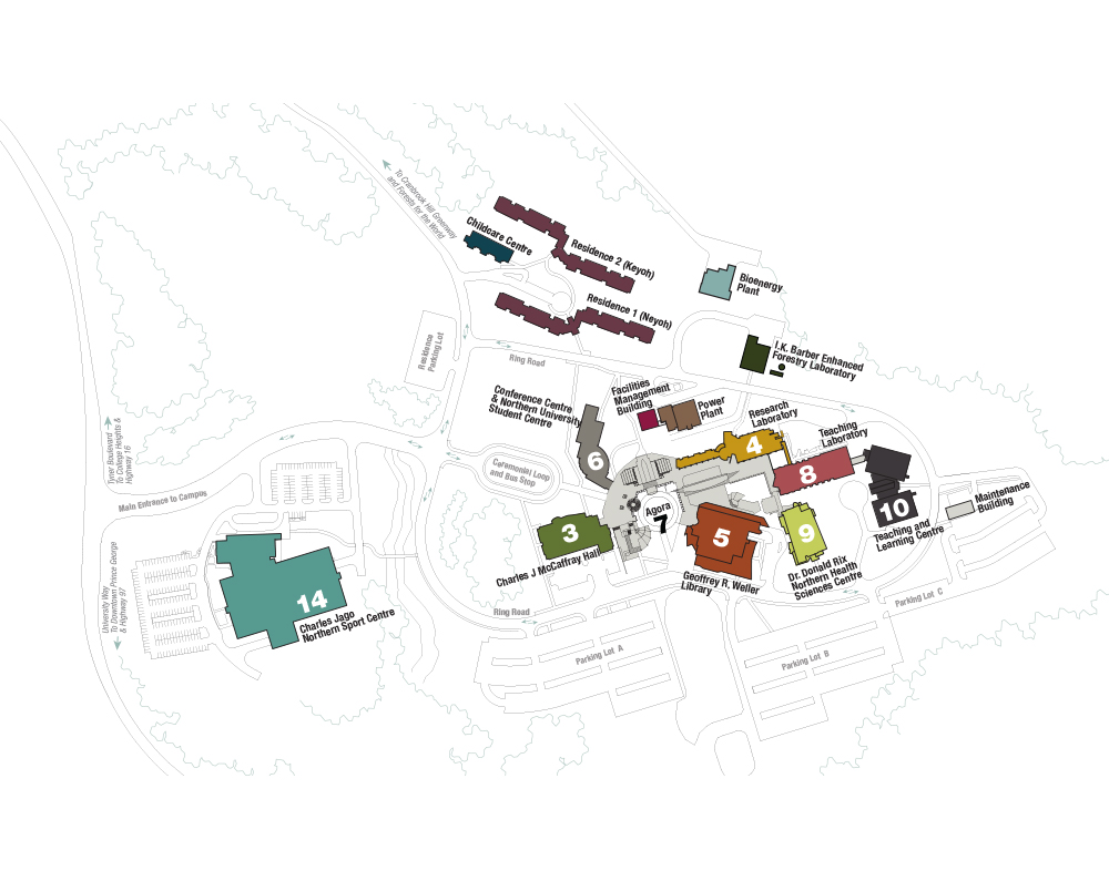 UNBC Prince George Campus Site Map