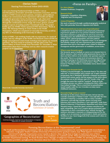 Department of Geography, Earth &amp; Environmental Sciences (GEES) Fall 2021 Newsletter Page 2
