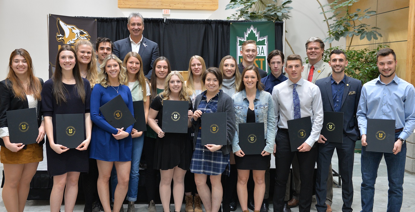 20 UNBC Timberwolves student-athletes who were recognized s Academic All-Canadians