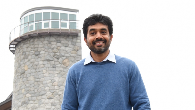 post-doctoral fellow Dr. Rajeev Pillay outside at the Prince George Campus