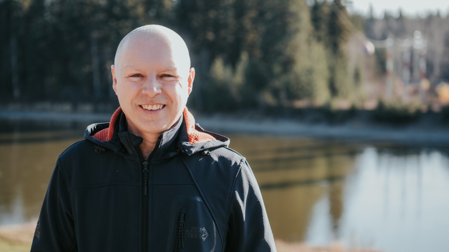 Dr. Stephen Déry on the banks of the Nechako River