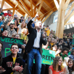 Rick Mercer came to campus to celebrate UNBC's win of the Spread the Net challenge.