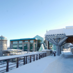 UNBC campus in the winter.