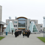 Processional to the Convocation ceremonies at the Northern Sport Centre.