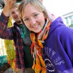 Students Kallie Smith and Cameron Bell take in the downtown Prince George farmer's market.