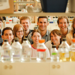Students with Dr. Steven Rader in his lab.