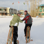 Snowshoeing is a great way to enjoy the kilometers of trails on campus. 
