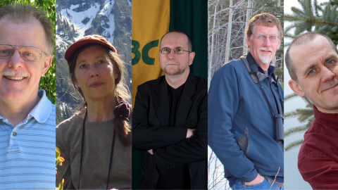 Five Professor Emeriti -- Drs. Mark Shegelski, Katherine Parker, Stan Beeler, Michael Gillingham and Keith Egger -- are being recognized for their outstanding careers at UNBC.
