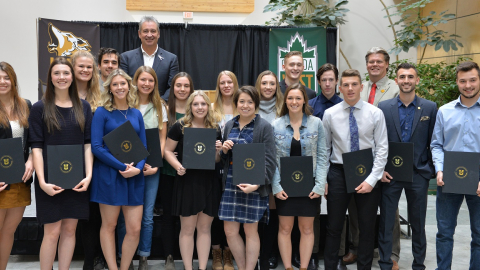20 UNBC Timberwolves student-athletes who were recognized s Academic All-Canadians