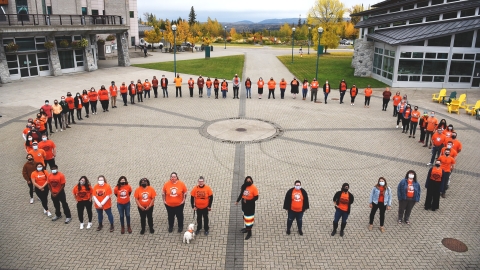 UNBC faculty and staff on Orange Shirt Day